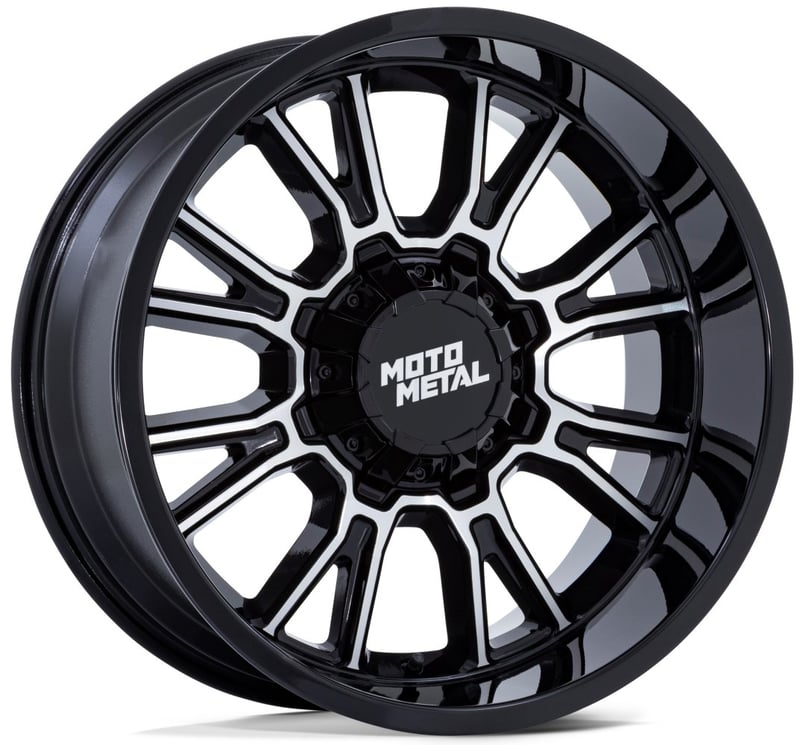 (clearance - no returns) 17x9 moto metal mo810 gloss black machined 8x6.5/165 20mm