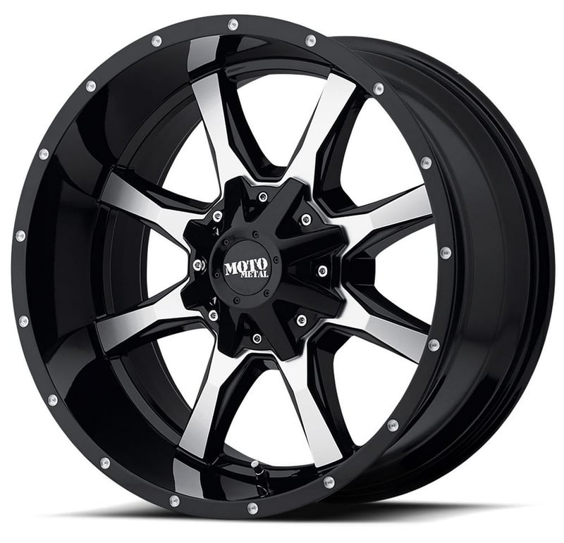 (clearance - no returns) 18x10 moto metal mo970 gloss black machined 6x135 6x5.5/139.7 -24mm
