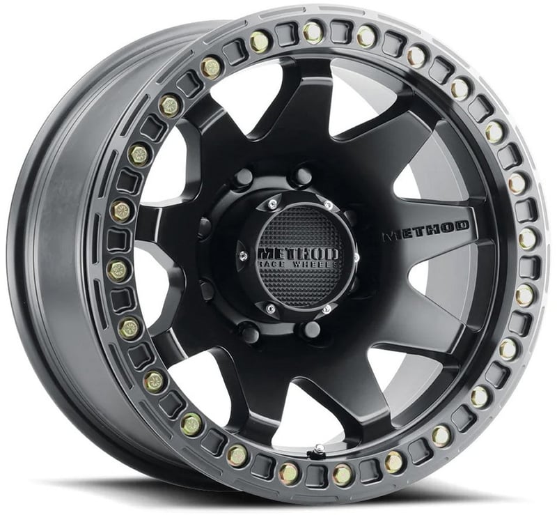 17x9 method race mr108 beadlock matte black 8x6.5/165 -44mm