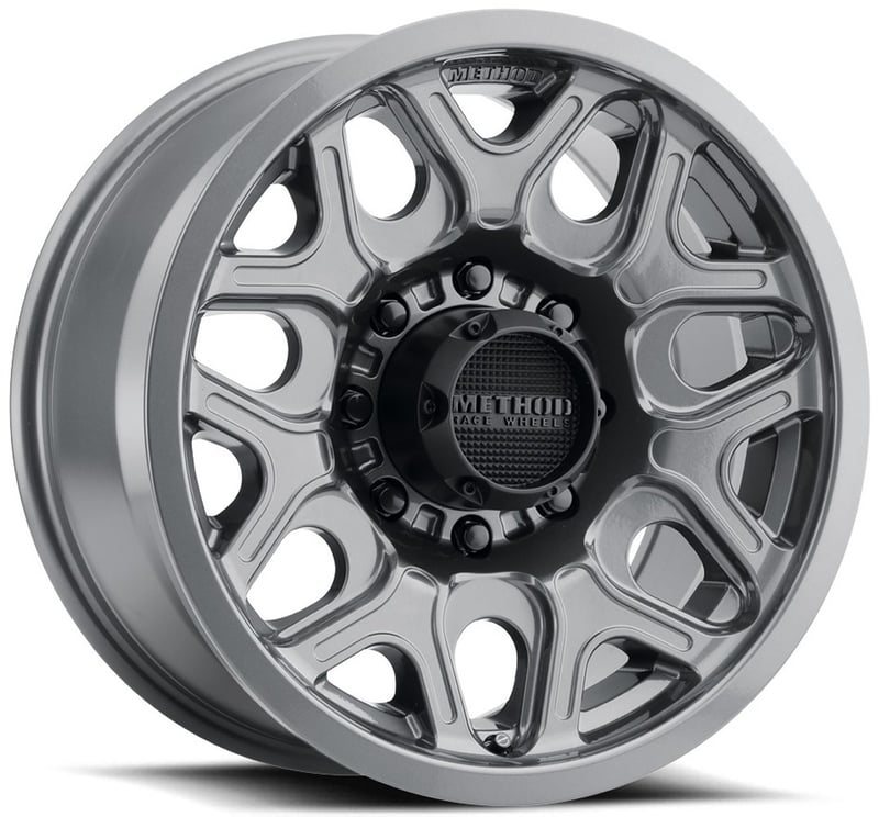 (clearance - no returns) 20x10 method race mr322 gloss titanium 8x6.5/165 -18mm