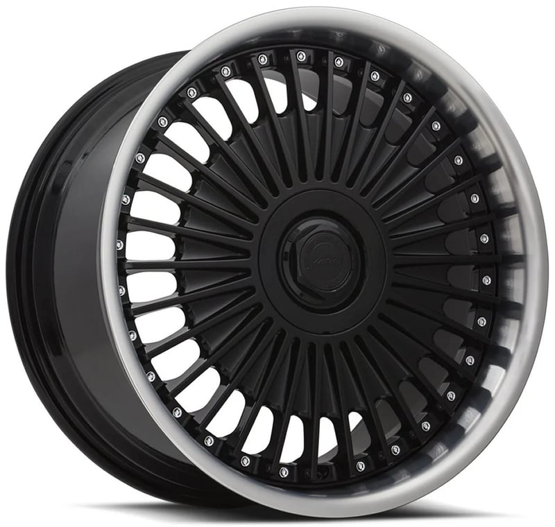 (clearance - no returns) 22x9 mrr vp4 gloss black machined lip (custom)