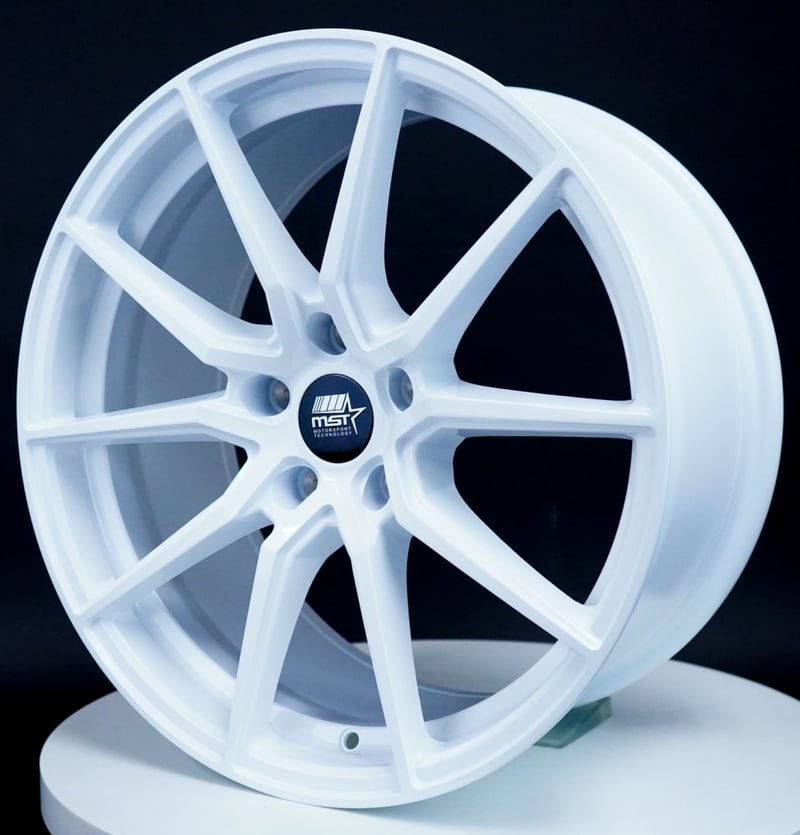 18x9.5 mst flow formed cr alabaster white 5x4.5/114.3 38mm