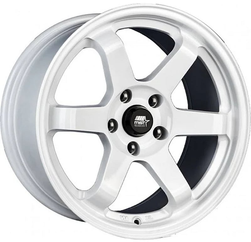 18x9.5 mst mt01 gloss white 5x4.5/114.3 35mm