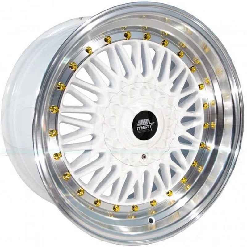 MST MT13 White w/ Machined Lip Gold Rivets