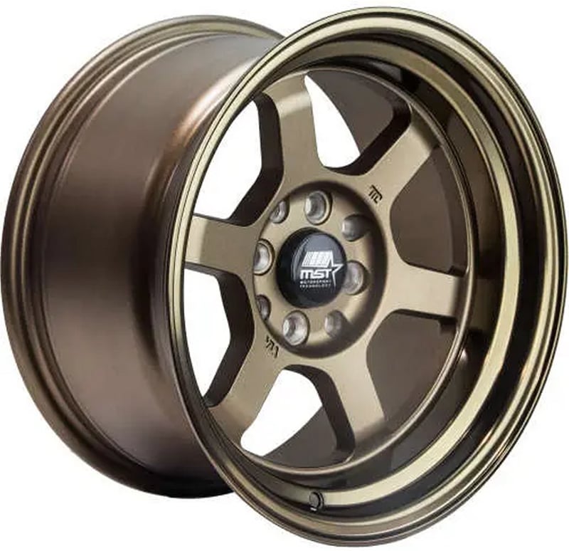 15x8 mst time attack matte bronze w/ bronze machined lip 4x100 4x4.5/114.3 0mm