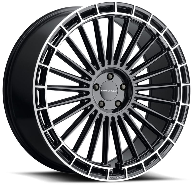24x9 mv forged mvf40 gloss black w/ diamond ring (custom)