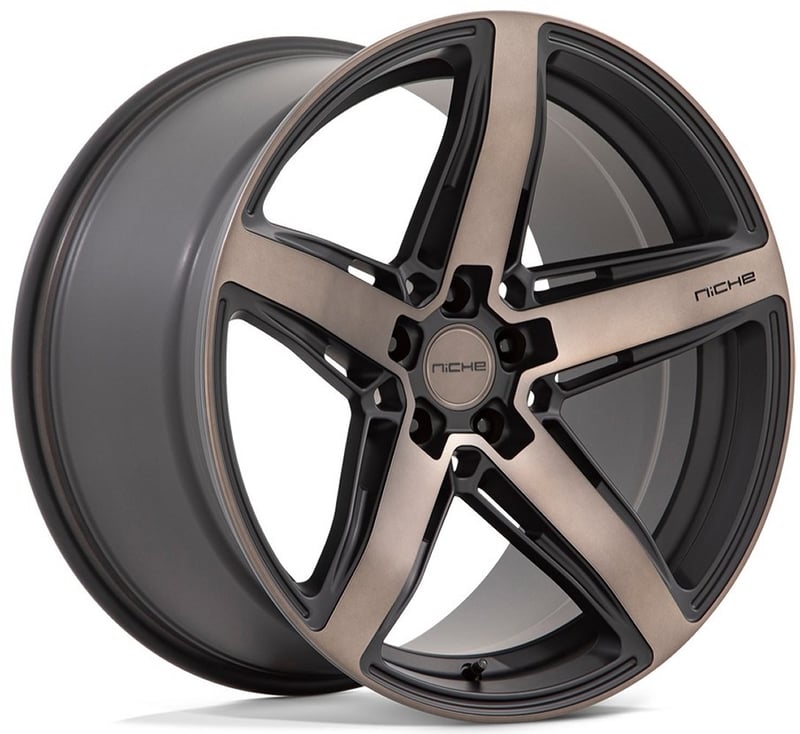 (clearance - no returns) 20x11 niche teramo matte black w/ double dark tinted face m271 5x115 20mm