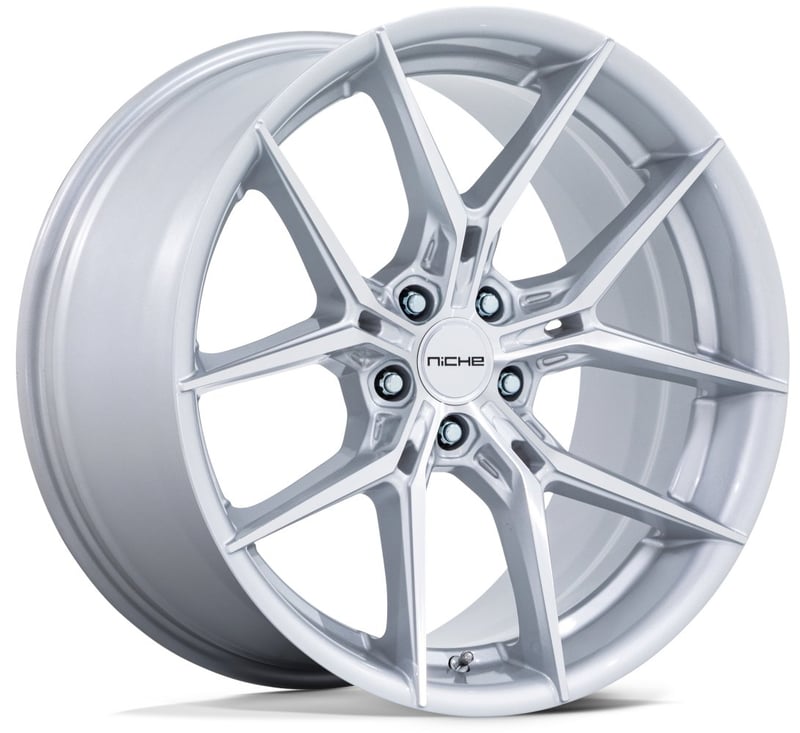 19x8.5 niche prodigy 5 silver machined nc279 5x120 38mm