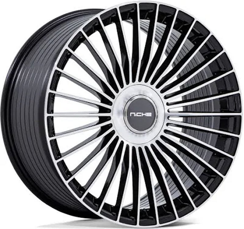 22x10.5 niche serene gloss black machined nc282 (flow formed) 5x4.25/108 5x4.5/114.3 45mm