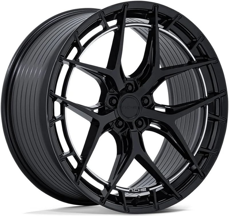 22x9 niche riviera gloss black nc286 (flow form) 5x120 27mm