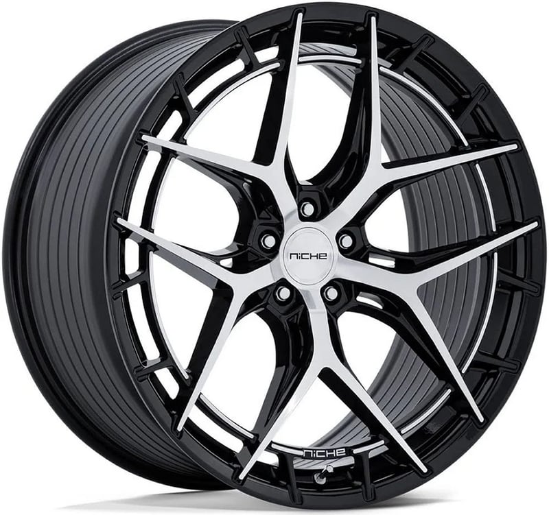 22x9 niche riviera gloss black machined nc286 (flow form) 5x4.5/114.3 38mm
