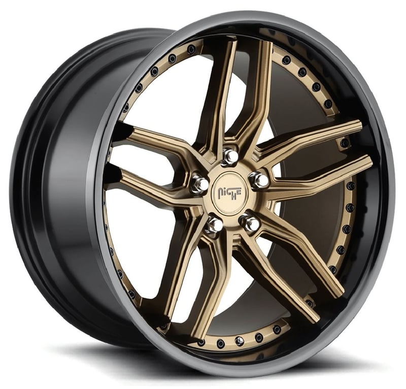 20x10.5 niche methos bronze w/ gloss black lip m195 5x112 40mm
