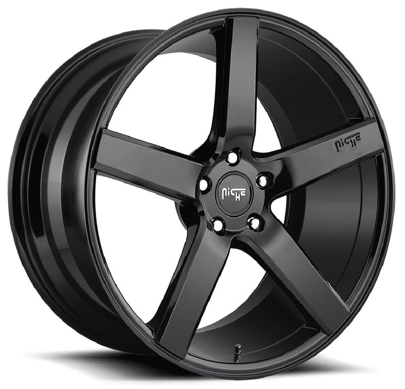 20x8.5 niche milan gloss black m188 5x120 35mm