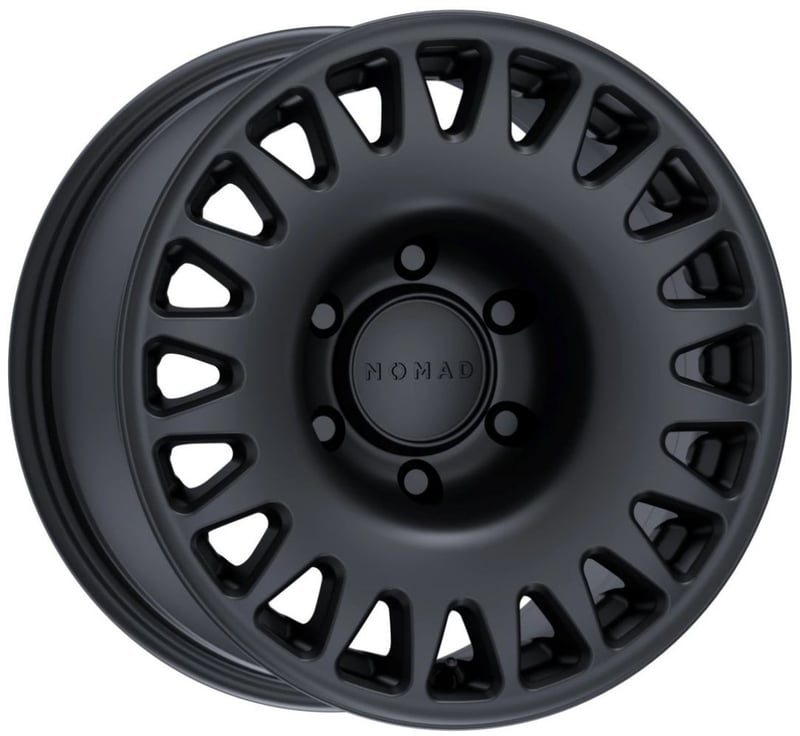 (clearance - no returns) 17x8.5 nomad off-road 503 sahara satin black (flow form) 6x135 -10mm