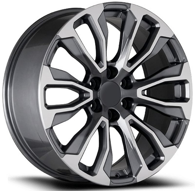 22x9 oe concepts replica gmc sierra at4 gunmetal machined g29 6x5.5/139.7 24mm