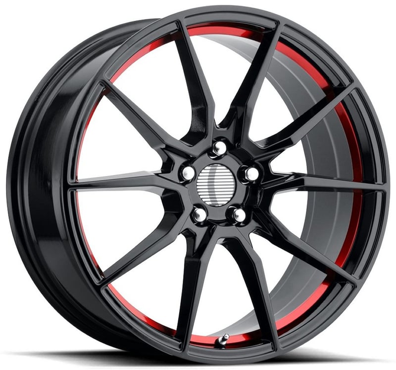 17x9 performance replicas pr193 gloss black red machined 5x4.5/114.3 24mm