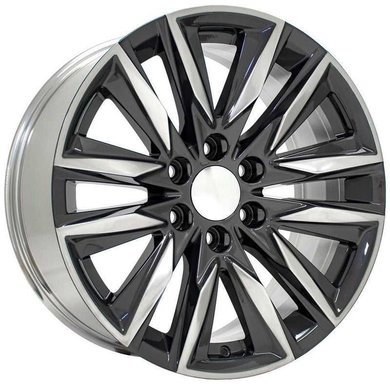 22x9 oe replica cadillac escalade cv91 gloss gunmetal polished 6x139.7/5.5 28mm