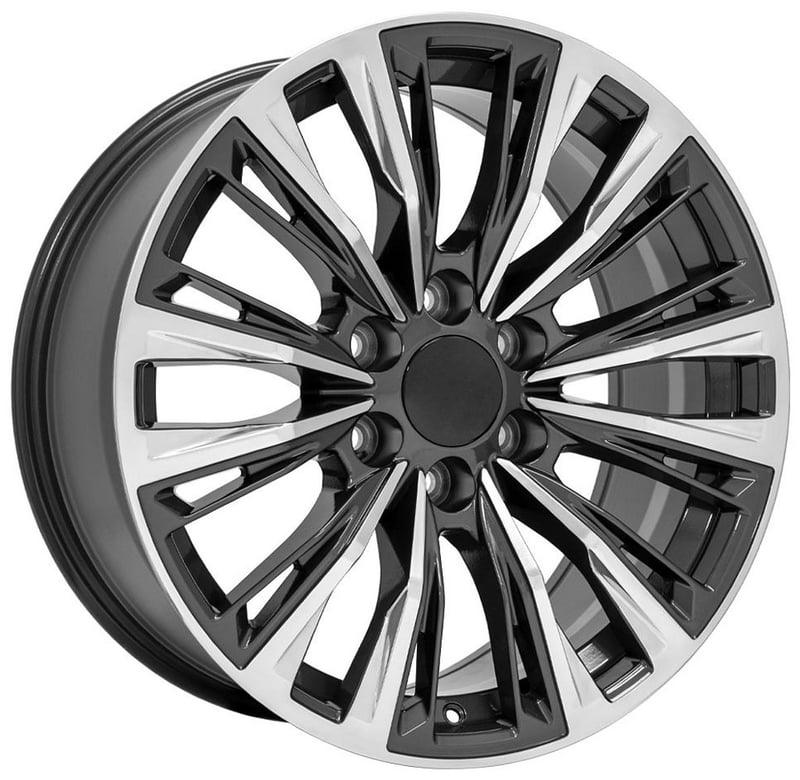 24x10 oe replica cadillac escalade cv93 gloss gunmetal polished 6x139.7/5.5 28mm
