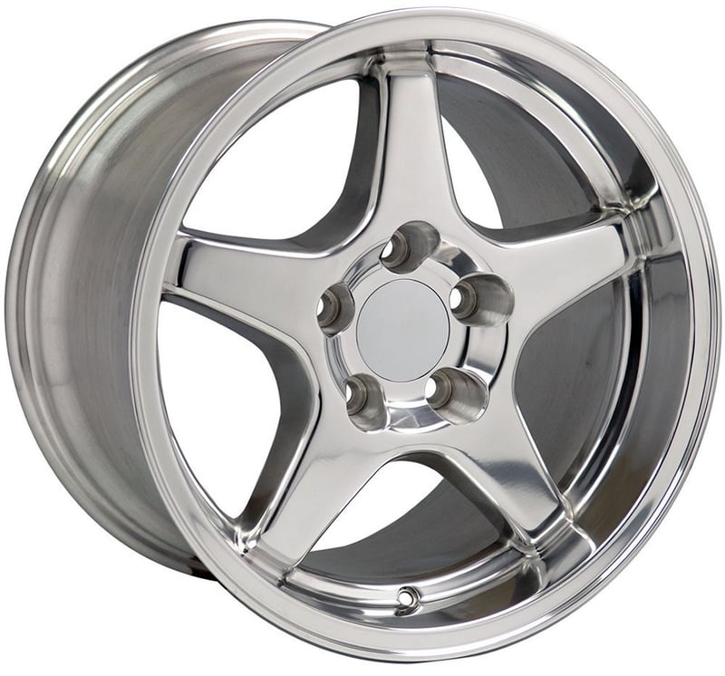 17x9.5 oe replica corvette zr1 cv01 polished 5x4.75/120.7 56mm