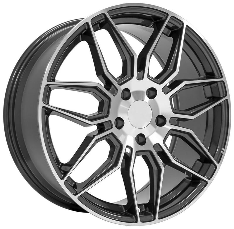18x8.5 oe replica corvette c7 cv03 gunmetal machined 5x4.75/120.7 56mm