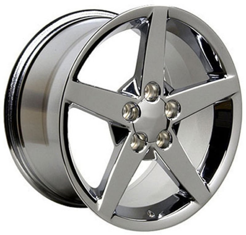 19x10 oe replica corvette c6 cv06 chrome 5x4.75/120.7 68mm