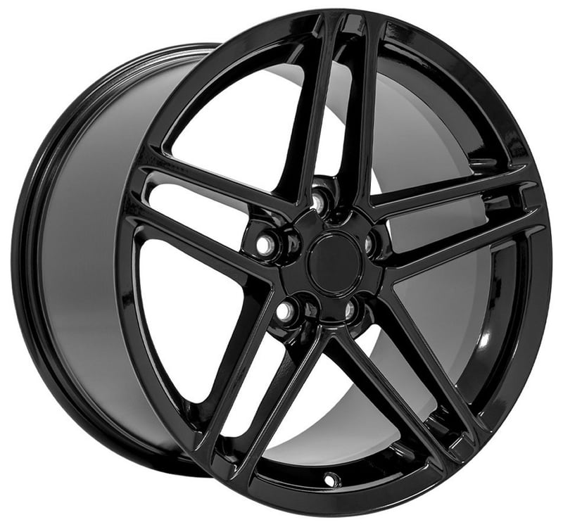 18x9.5 oe replica corvette c6 z06 cv07 gloss black 5x4.75/120.7 56mm