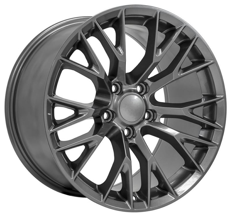 18x10.5 oe replica corvette c7 z06 cv22 gunmetal 5x4.75/120.7 56mm