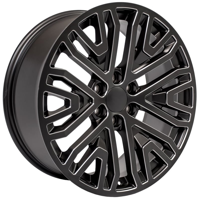 22x9 oe replica gmc sierra cv37 gloss black milled 6x5.5/139.7 28mm