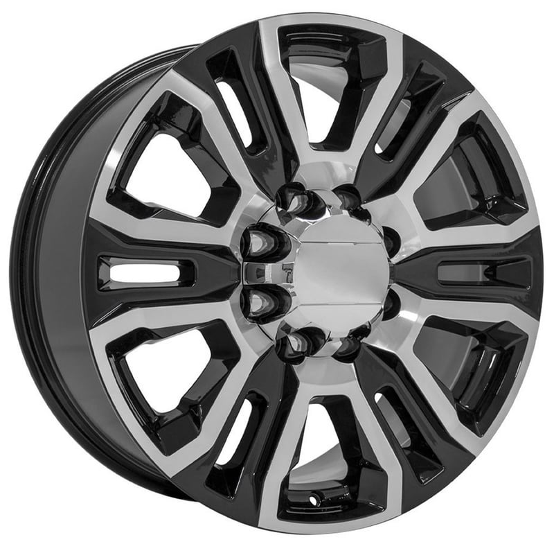 20x8.5 oe replica gmc sierra 2500/3500 hd denali cv70 gloss black machined 8x180 47mm