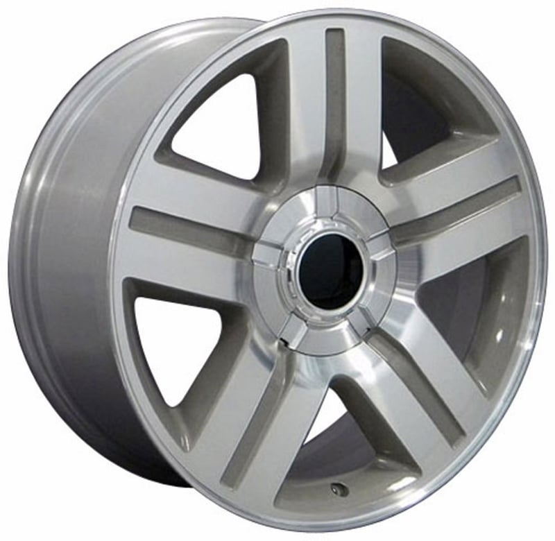 22x9 oe replica chevrolet silverado cv84 silver machined 6x5.5/139.7 31mm