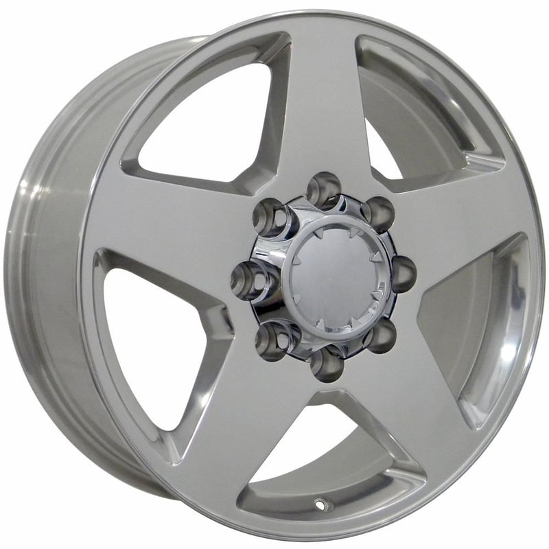 20x8.5 oe replica chevrolet 8 lug cv91 polished 8x6.5/165 12mm