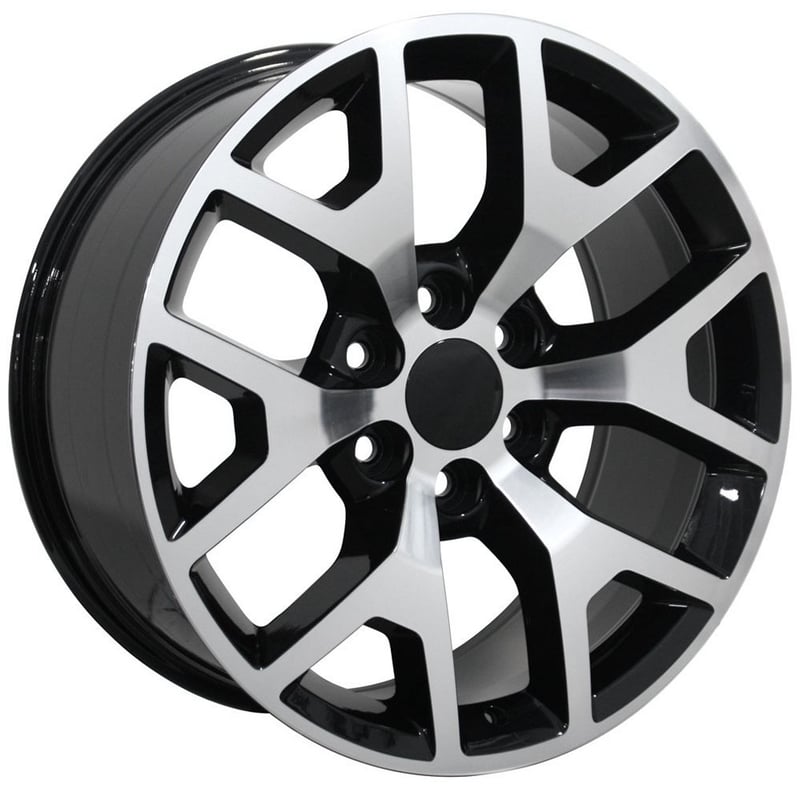 20x9 oe replica gmc sierra cv92 gloss black machined 6x5.5/139.7 27mm
