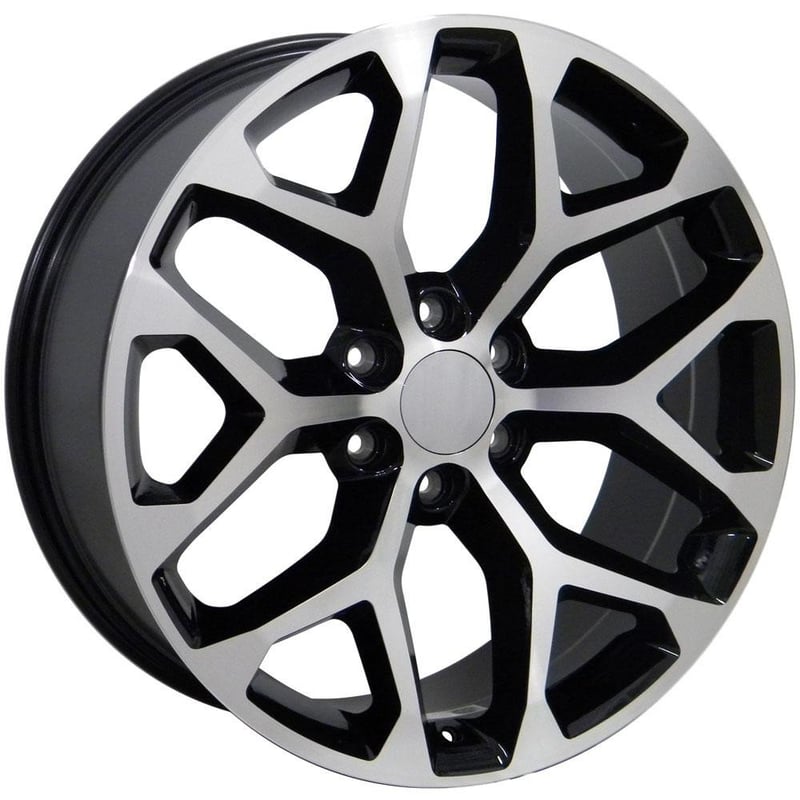 22x9 oe replica chevrolet silverado cv98 gloss black machined 6x5.5/139.7 24mm