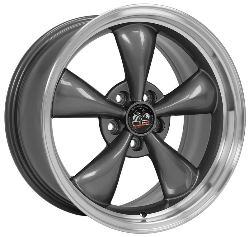 18x10 oe replica ford mustang bullitt fr01 gunmetal w/ machined lip 5x4.5/114.3 22mm