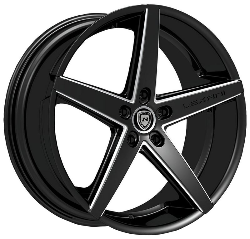 22x9 lexani r-four gloss black w/ milled accents 5x120 30mm
