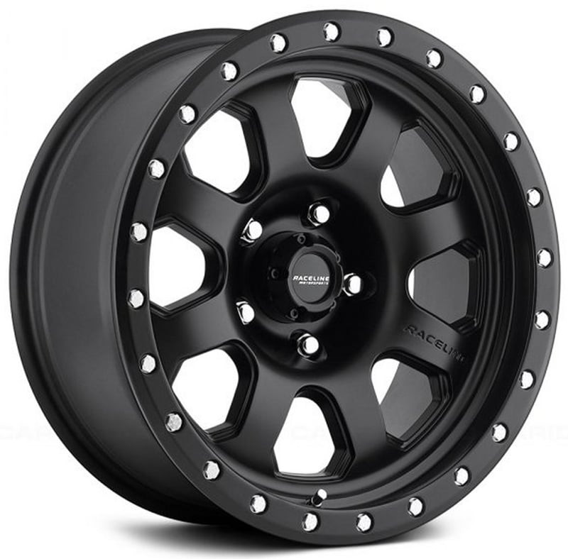(clearance - no returns) 17x9 raceline 929b street lock avenger matte black 8x170 -12mm