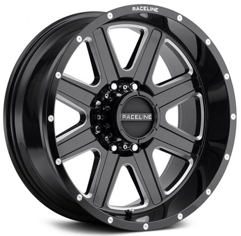 17x9 raceline 940m hostage gloss black w/ milled accents 5x5.5/139.7 0mm
