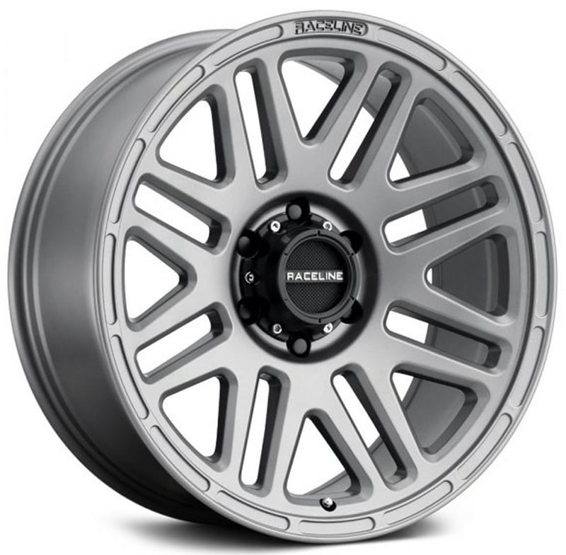 (clearance - no returns) 17x9 raceline 944gs outlander greystone 5x5.5/139.7 -12mm