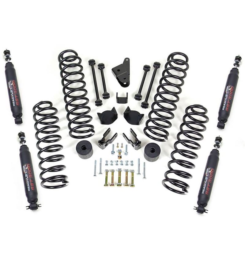 readylift 4" coil spring lift kit w/ sst3000 shocks 2007-2018 jeep jk wrangler 4wd 69-6401