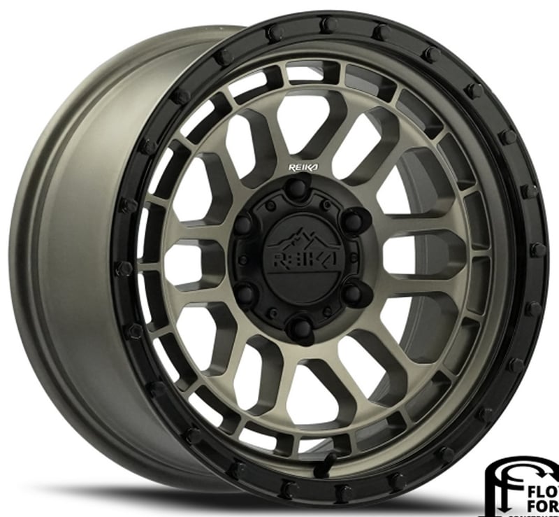 17x9 reika r35 rambler bronze w/ black ring (flow formed) 6x5.5/139.7 -12mm