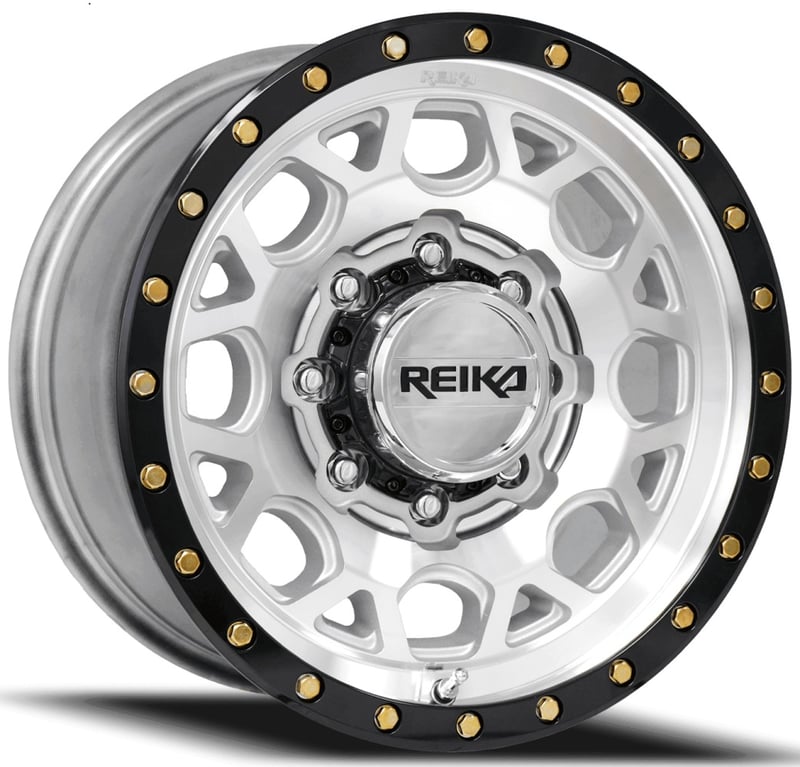 17x9 reika r45 marauder machined w/ gloss black ring 8x170 18mm