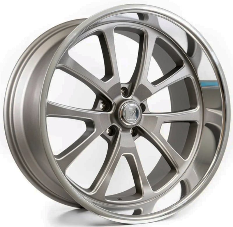 22x8.5 resto r101 laguna texture gunmetal milled window diamond cut lip 5x4.75/120.7 1mm