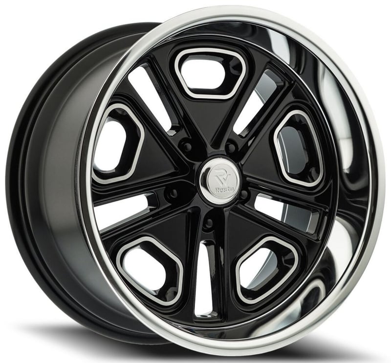20x9.5 resto r102 del ray gloss black milled window diamond cut lip 5x4.5/114.3 1mm