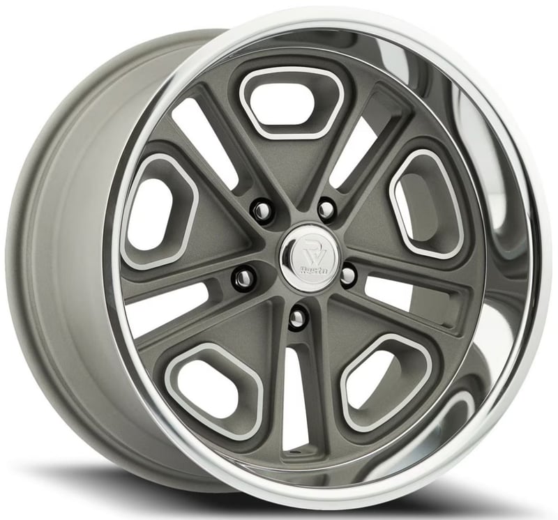 22x8.5 resto r102 del ray texture gunmetal milled window diamond cut lip 5x5/127 1mm