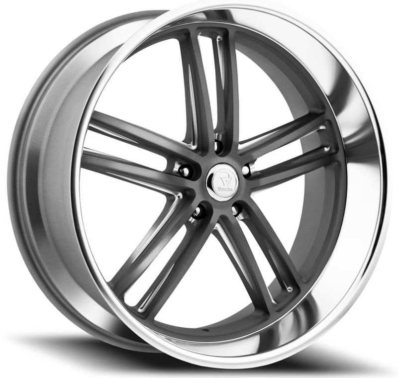 (clearance - no returns) 18x8 resto r103 maverick texture gunmetal milled window diamond cut lip 5x5/127 1mm