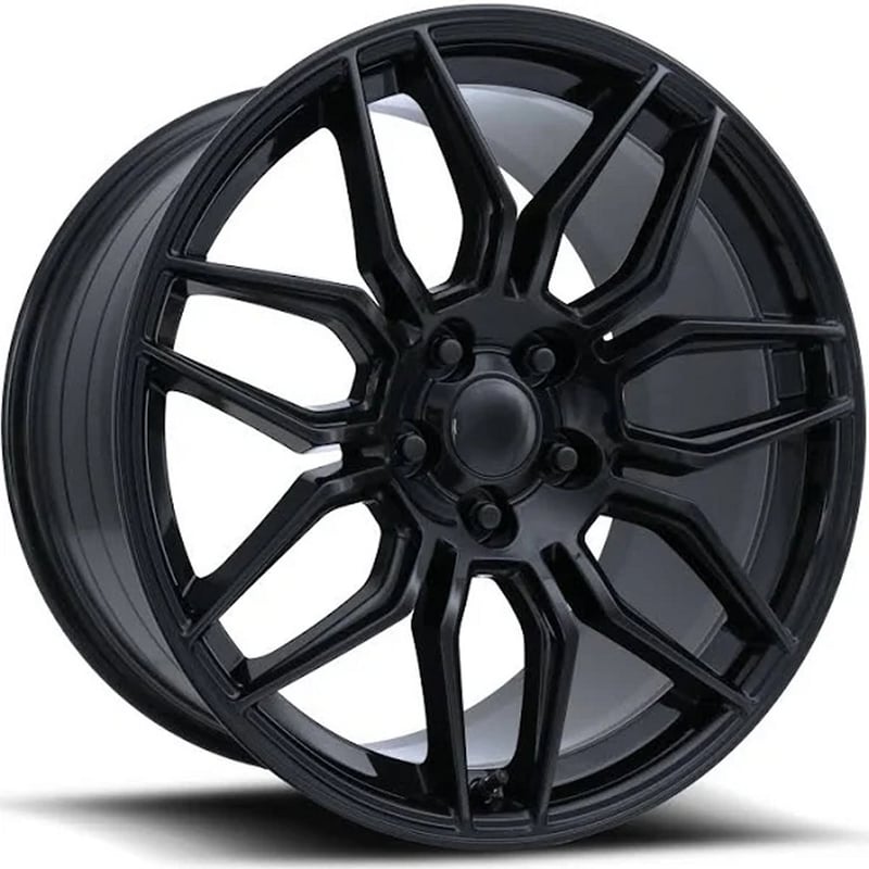 19x10 corvette c8 zo6 replica wheels gloss black fr401f (flow form) 5x4.75/120.7 56mm