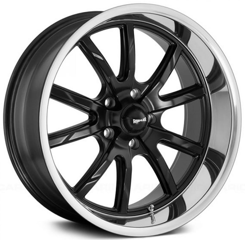 18x9.5 ridler 650 matte black w/ polished lip 5x5/127 0mm