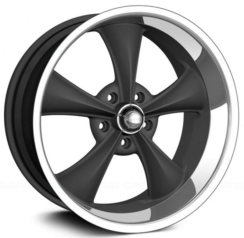 18x8 ridler 695 matte black w/ machined lip 5x5/127 0mm