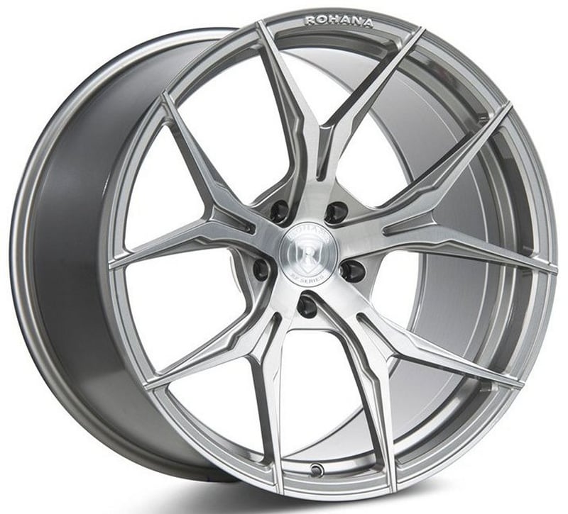 (clearance - no returns) 22x10.5 rohana rfx5 brushed titanium (cross forged) 5x115 18mm