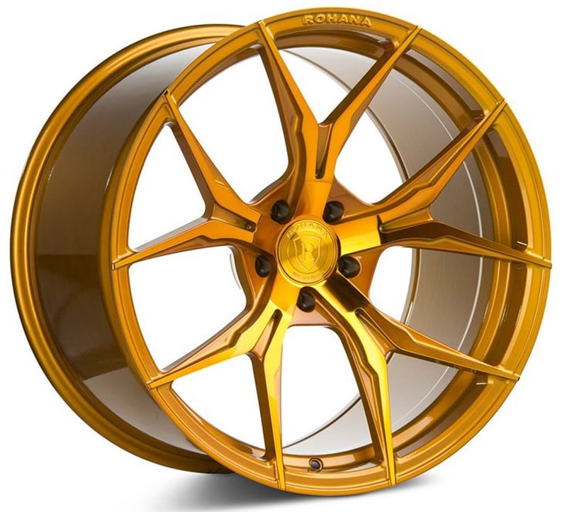 (clearance - no returns) 20x12 rohana rfx5 gloss gold (cross forged) (deep concave) 5x4.5/114.3 22mm